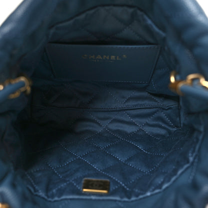 Chanel Shiny Caviar Quilted Monochrome Mini Chanel 22 Blue 5 of 10