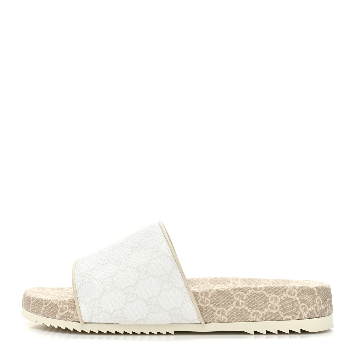 GG Supreme Monogram Demetra Mens Slide Sandals 11 White Mystic White