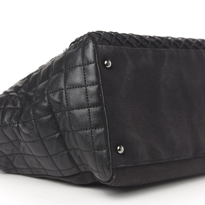Chanel Lambskin Canvas Chocolate Bar CC Shopping Tote Black 10 of 14