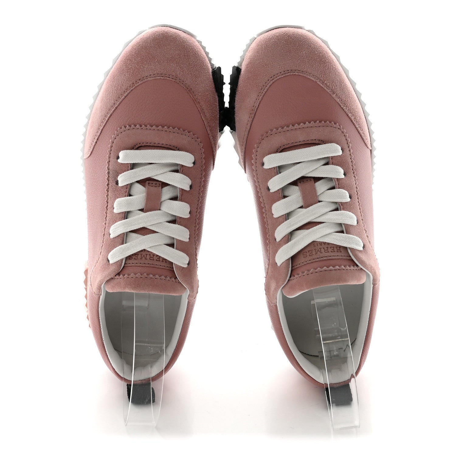 Hermes Sport Goatskin Suede Goatskin Womens Bouncing Sneakers 35.5 Rose Aquarelle 2 of 11