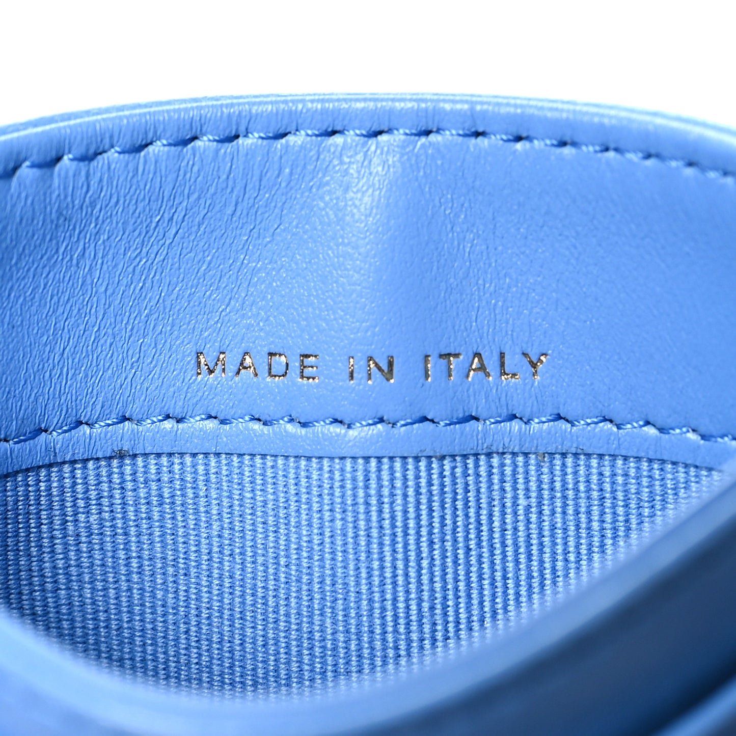 Lambskin Quilted Chanel 19 Card Holder Blue