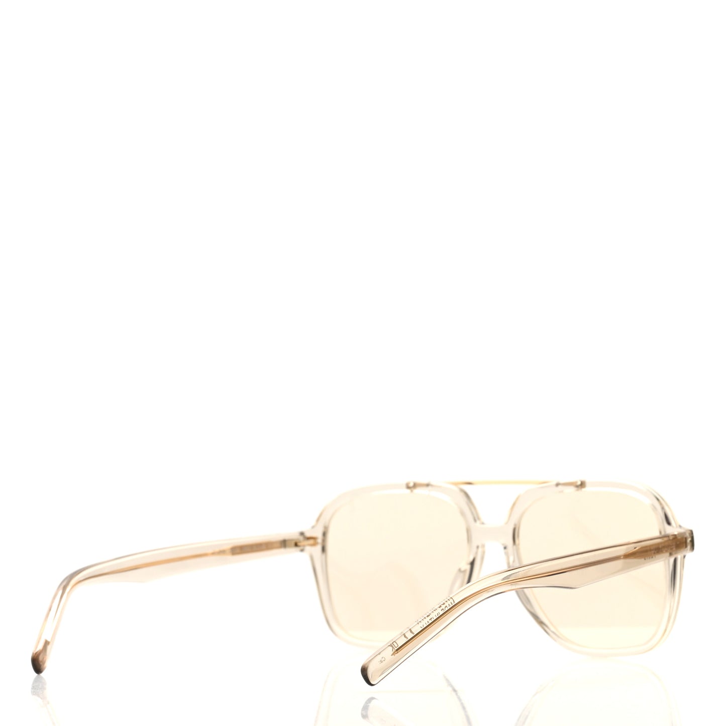Acetate Geometric Aviator Sunglasses SL 545 Transparent Cream Light Gold