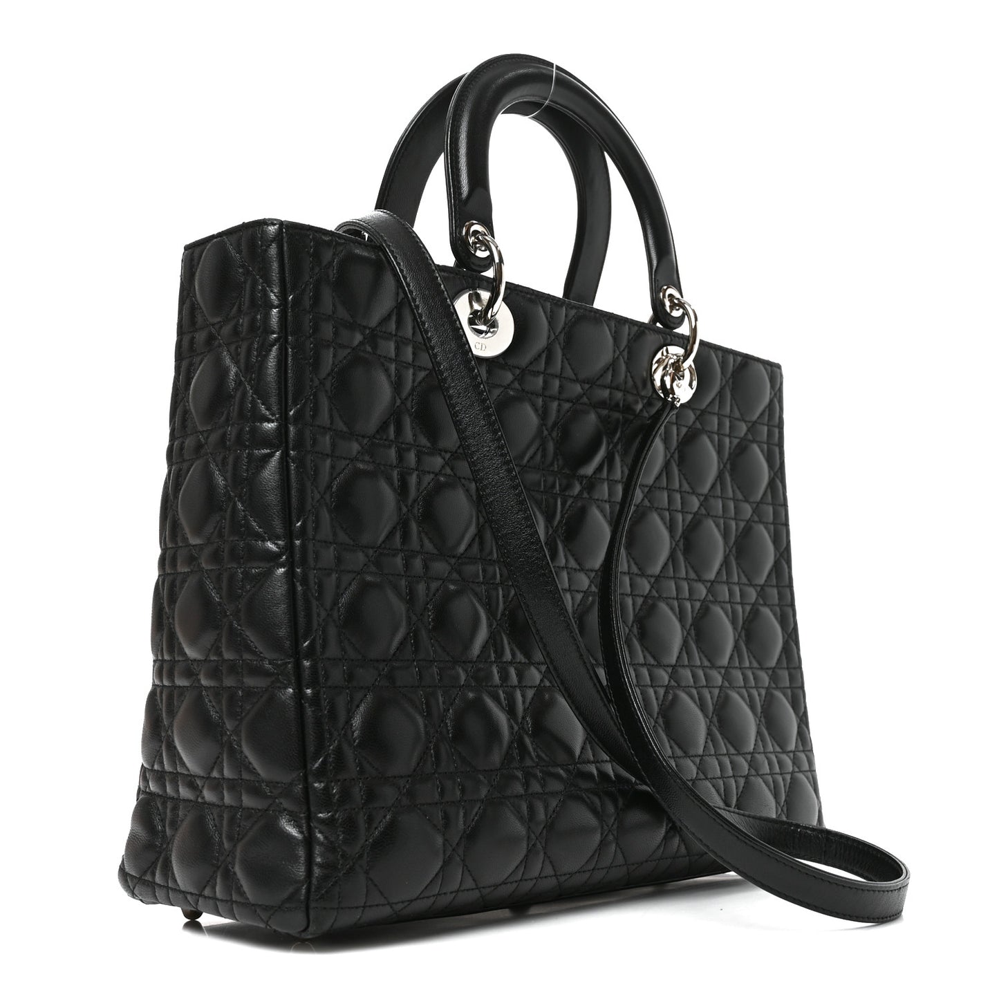 Lambskin Cannage Large Lady Dior Black