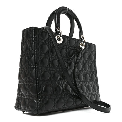 Christian Dior Lambskin Cannage Large Lady Dior Black 3 of 10