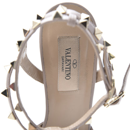 Valentino Garavani Nappa Rockstud Ankle Strap Low Heel Pumps 38 Red Poudre 6 of 12