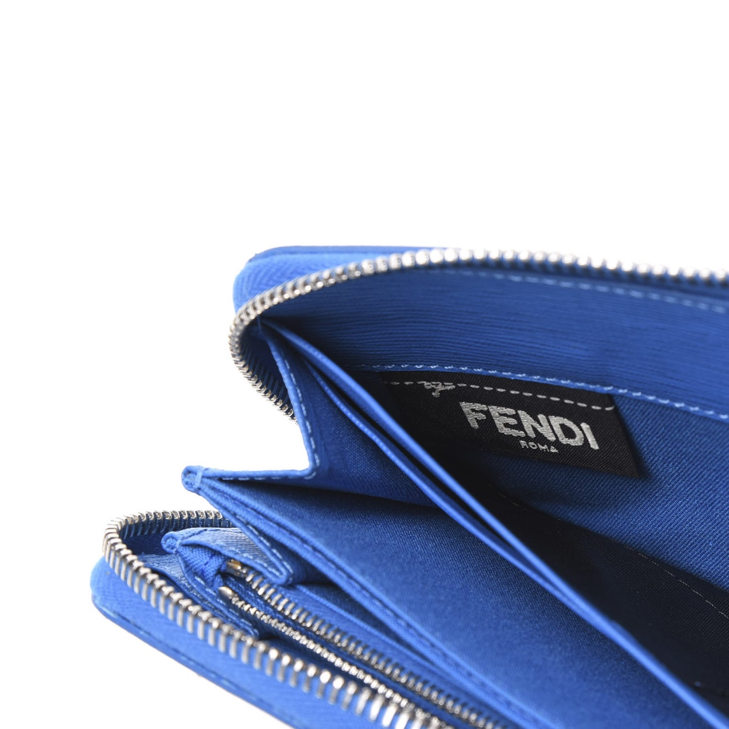 Vitello Elite Crystal Eye Monster Zip Around Wallet Royal Blue Papavero Multicolor