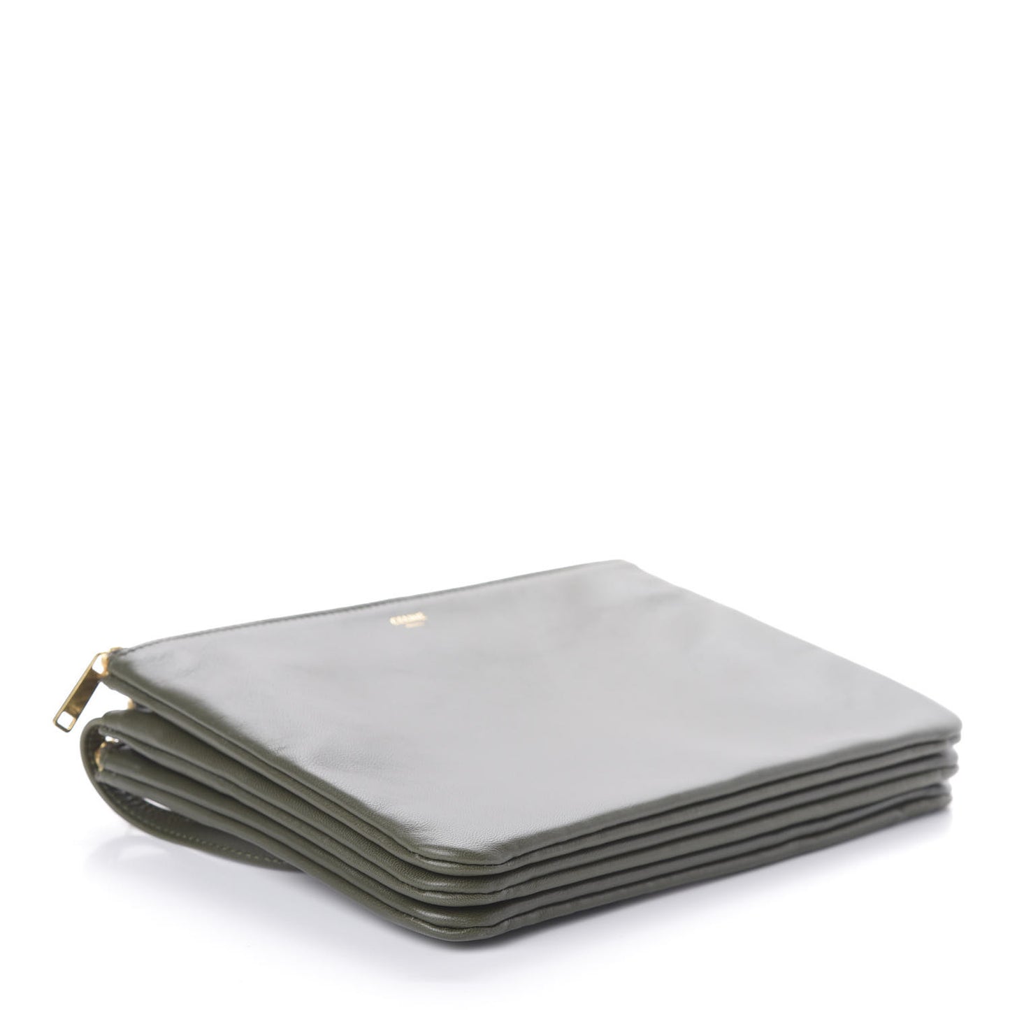 Lambskin Large Trio Crossbody Bag Army Green