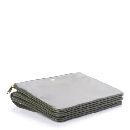 Celine Lambskin Large Trio Crossbody Bag Army Green 4 of 10