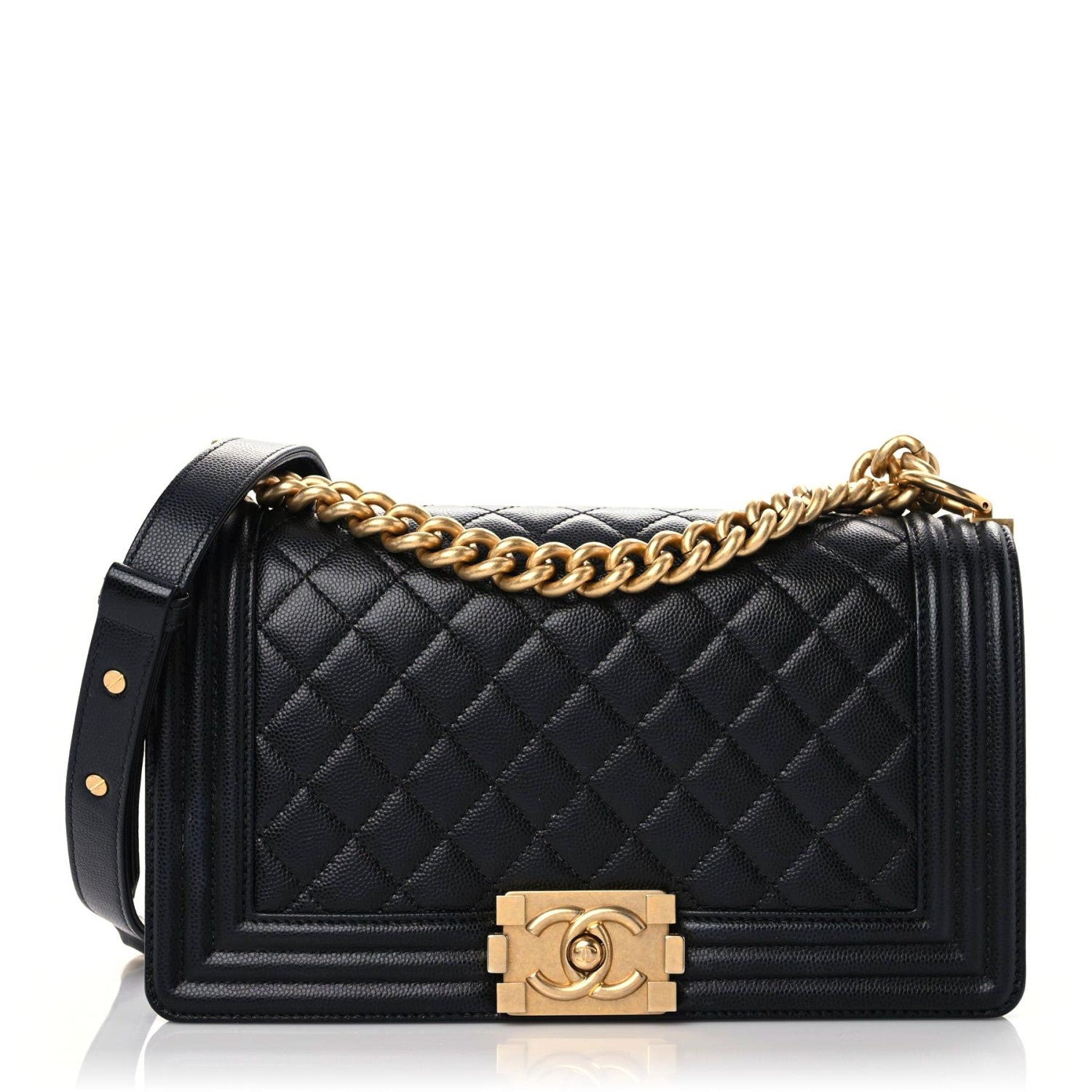 Chanel Caviar Quilted Medium Boy Flap Black 1 of 15