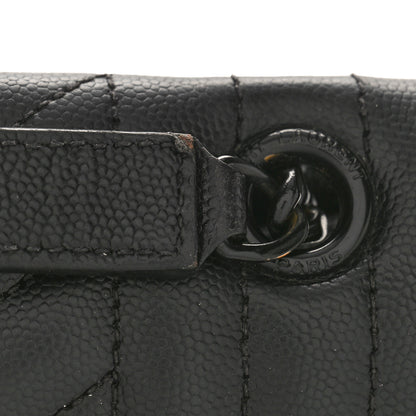 Saint Laurent Grain De Poudre Textured Mixed Matelasse Large Triquilt Monogram Monochrome Satchel Black 12 of 15