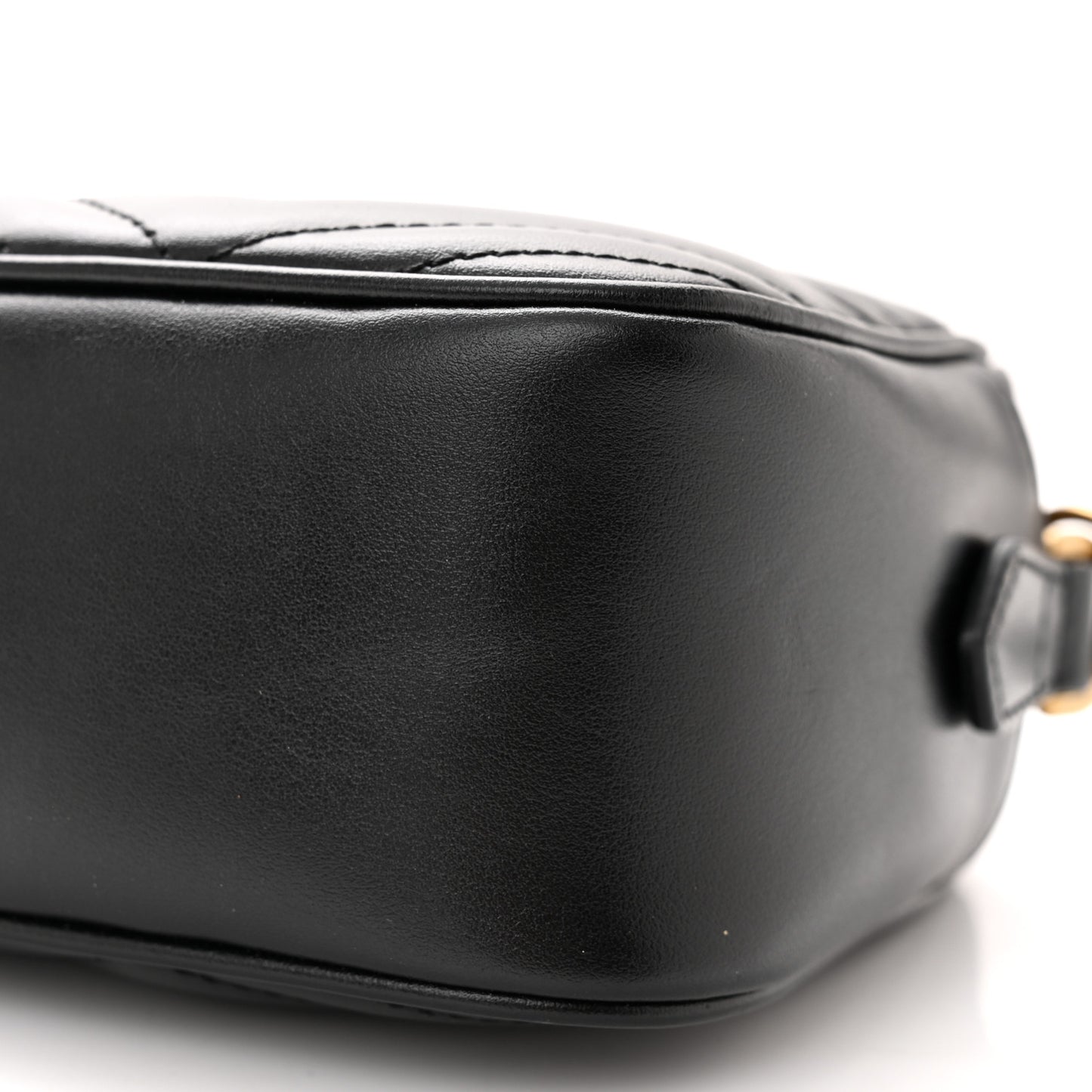 Calfskin Matelasse Small GG Marmont Chain Shoulder Bag Black
