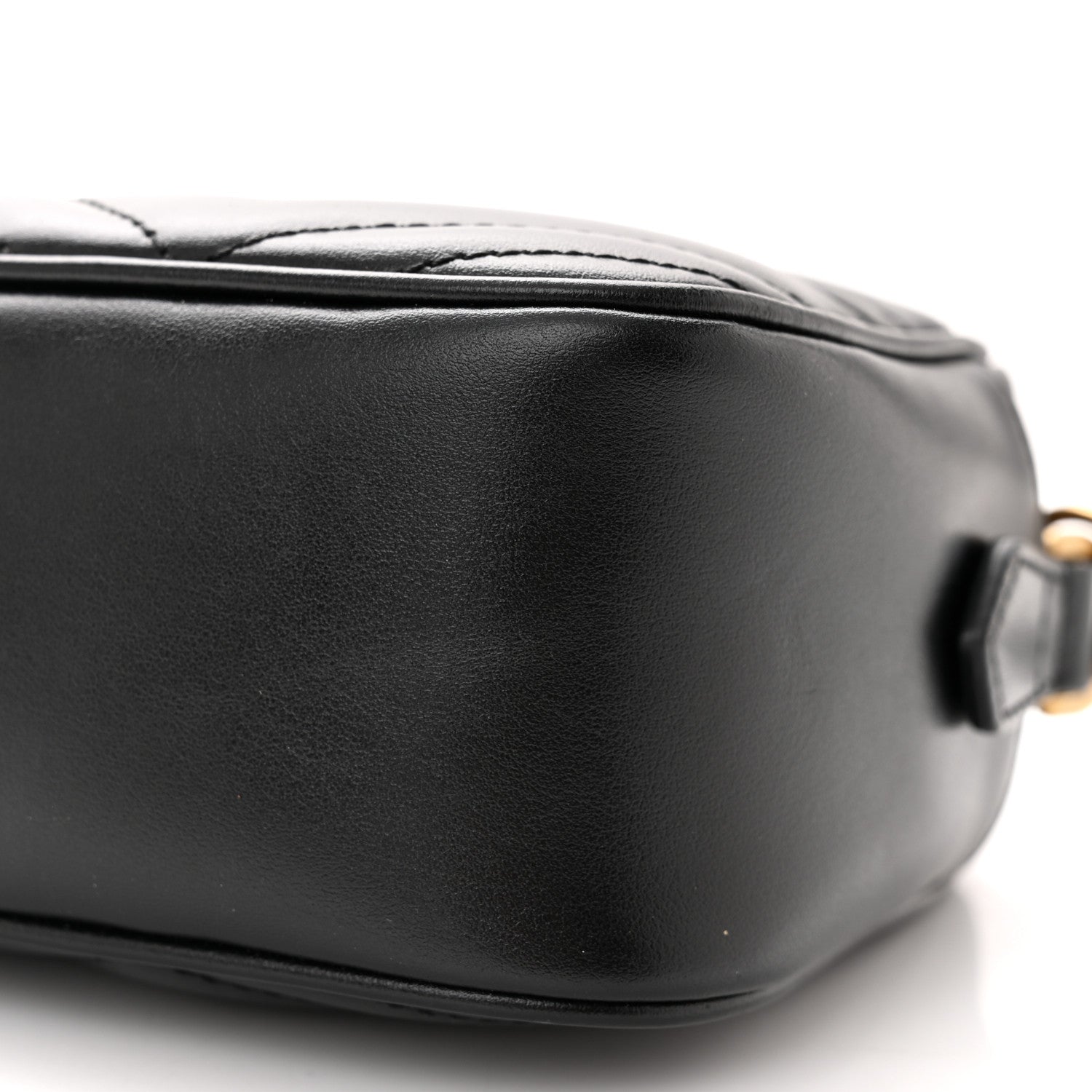 Gucci Calfskin Matelasse Small GG Marmont Chain Shoulder Bag Black 10 of 11