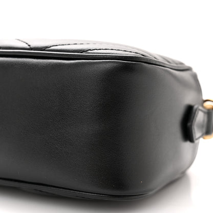 Gucci Calfskin Matelasse Small GG Marmont Chain Shoulder Bag Black 10 of 11