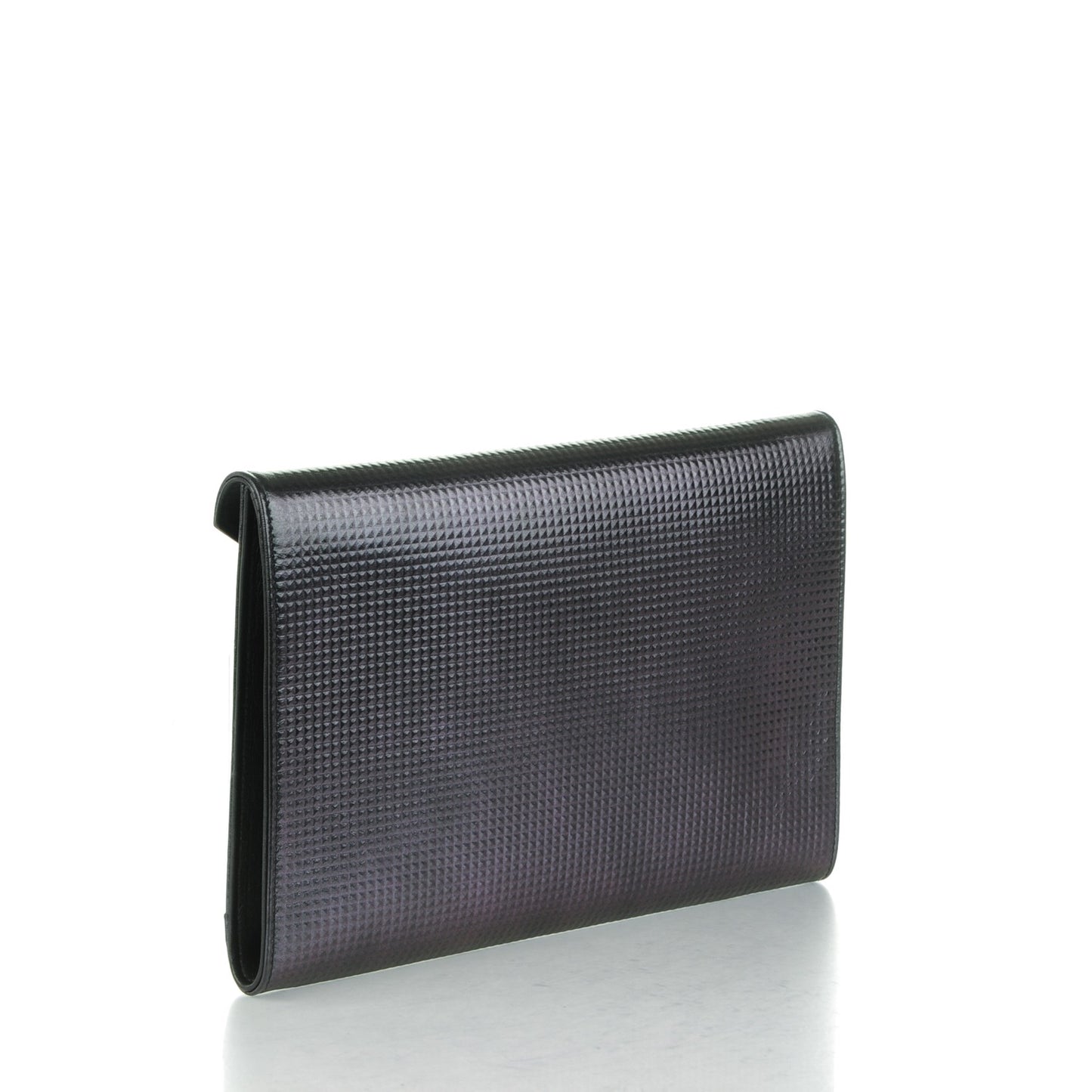 Metallic Lambskin Small Clutch Black