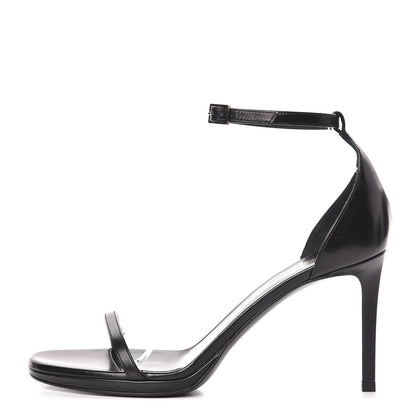 Saint Laurent Calfskin Jane 80 Ankle Strap Sandals 38 Black 1 of 11