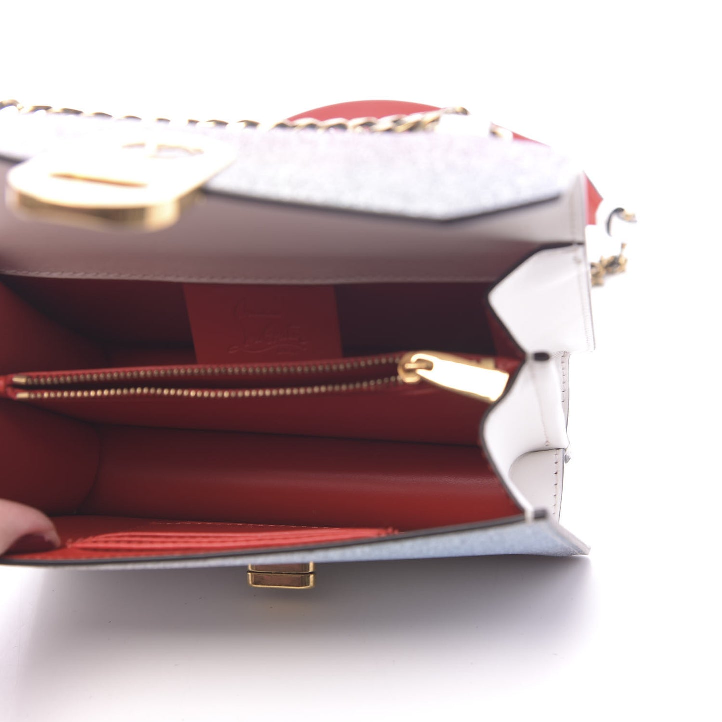 Glitter Calfskin Elisa Mini Shoulder Bag Multicolor Snow