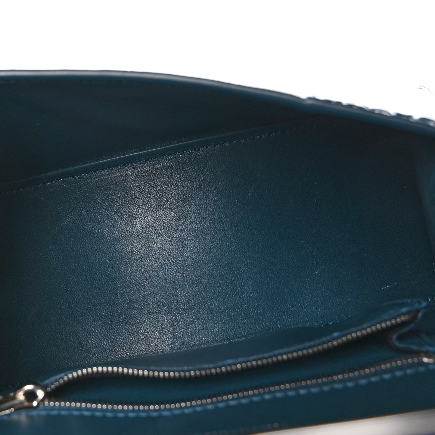 Shiny Calfskin Crocodile Embossed Small Hourglass Top Handle Bag Dark Petrol Blue