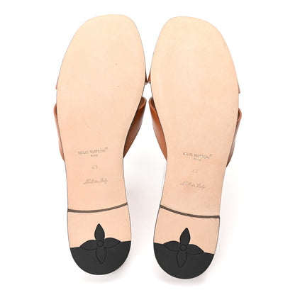 Louis Vuitton Calfskin LV Isola Flat Sandals 41 Cognac 6 of 9