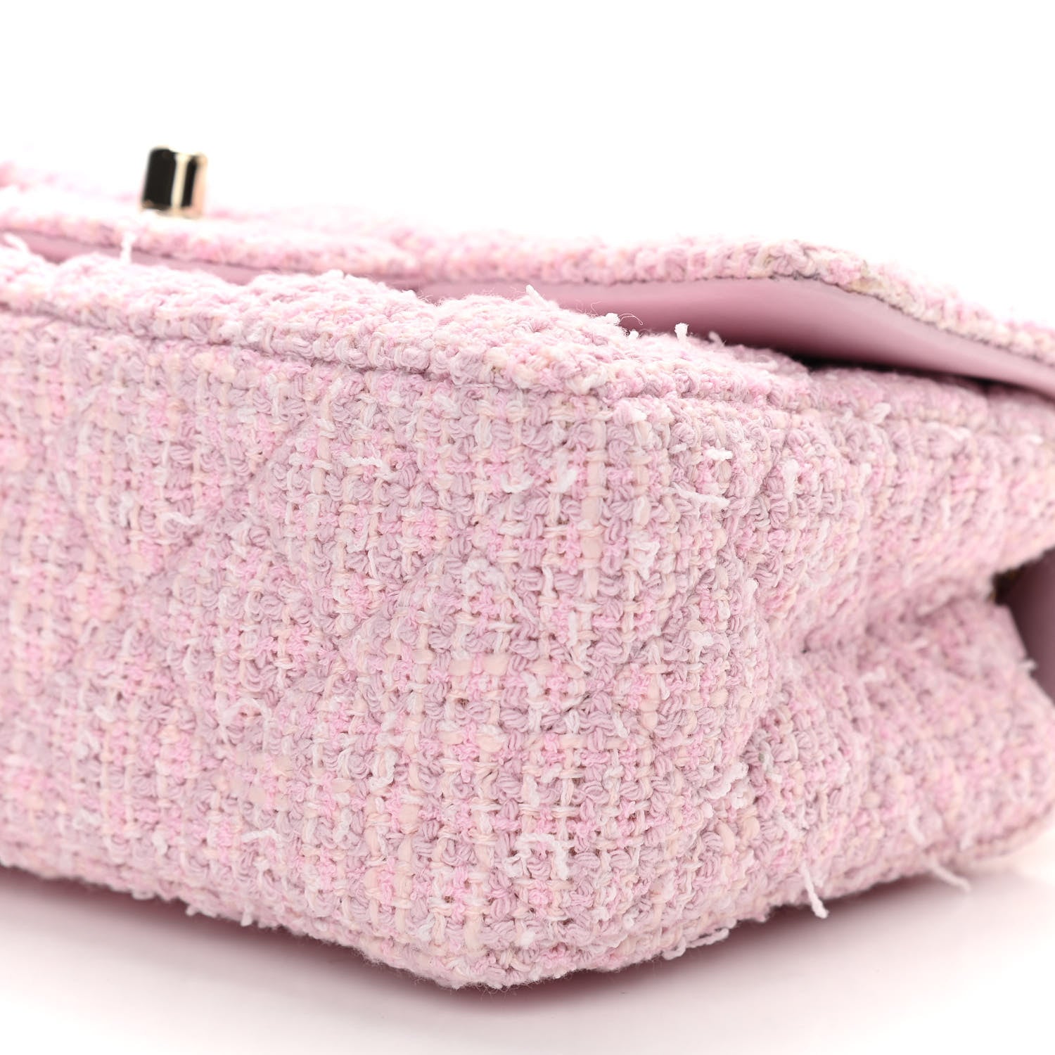 Chanel Tweed Quilted Mini Rectangular Flap Pink 10 of 11