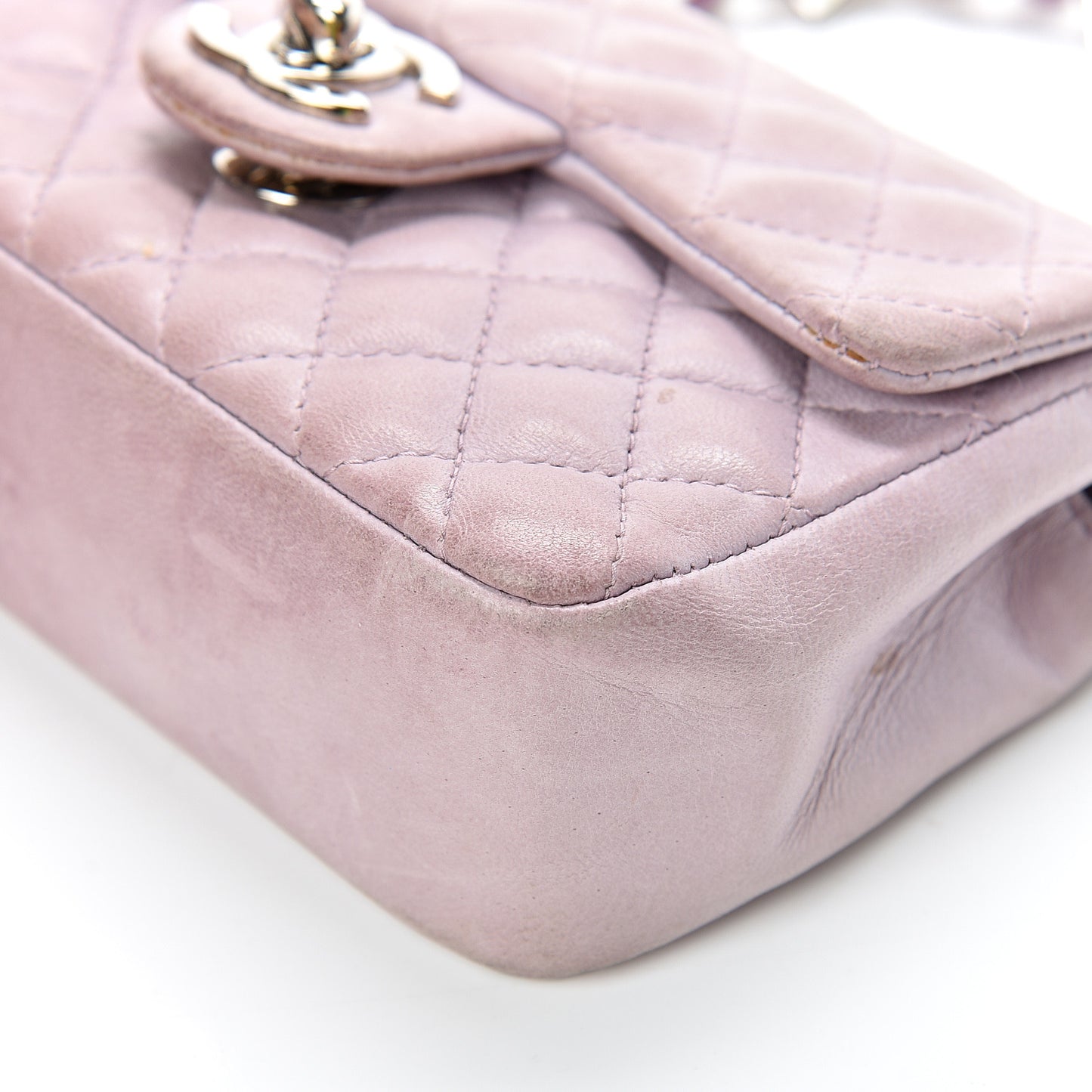 Lambskin Quilted Mini Valentine Flap Lilac