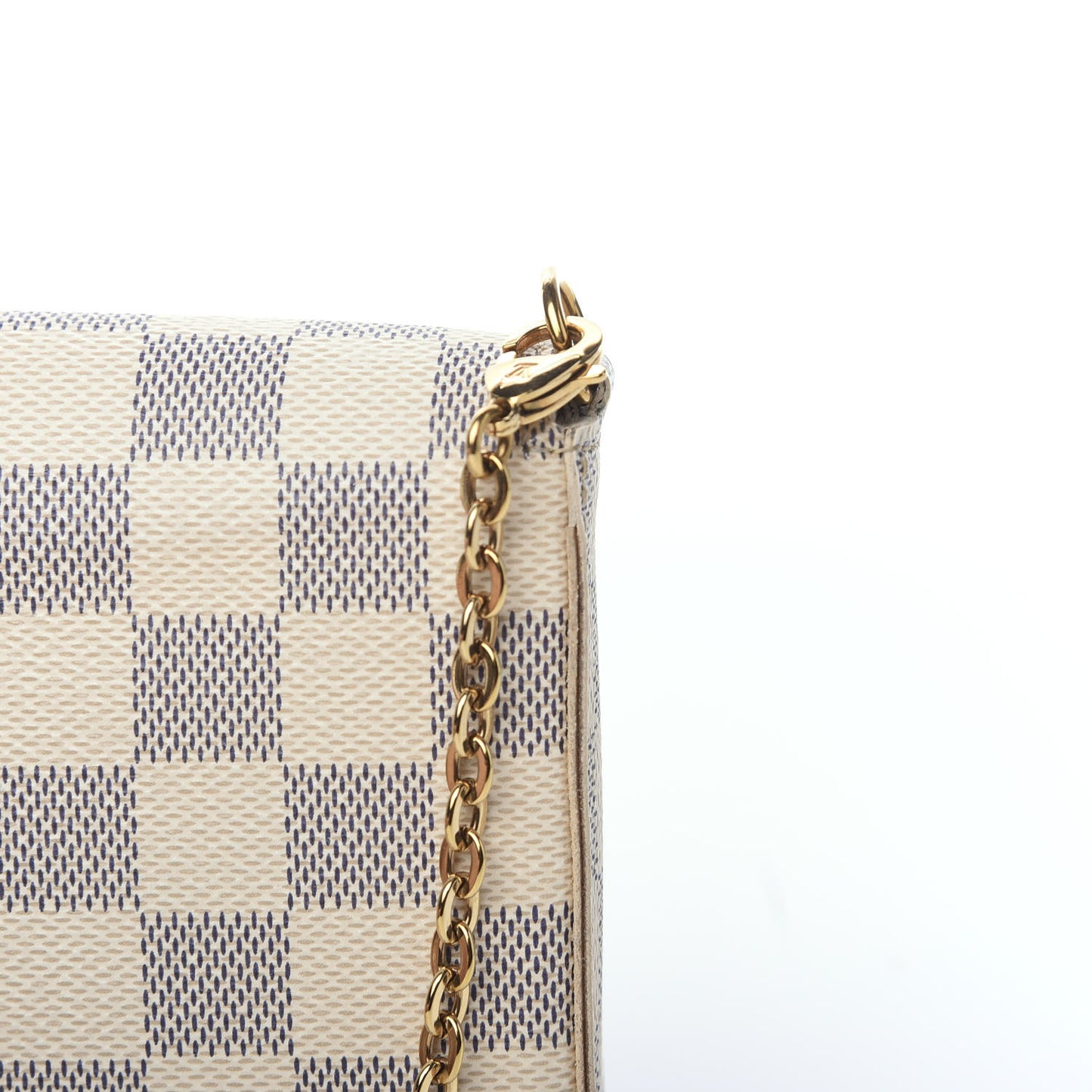 Damier Azur Pochette Felicie Chain Wallet Rose Ballerine