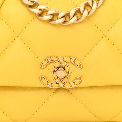 Chanel Lambskin Quilted Medium Chanel 19 Flap Yellow 8 of 11