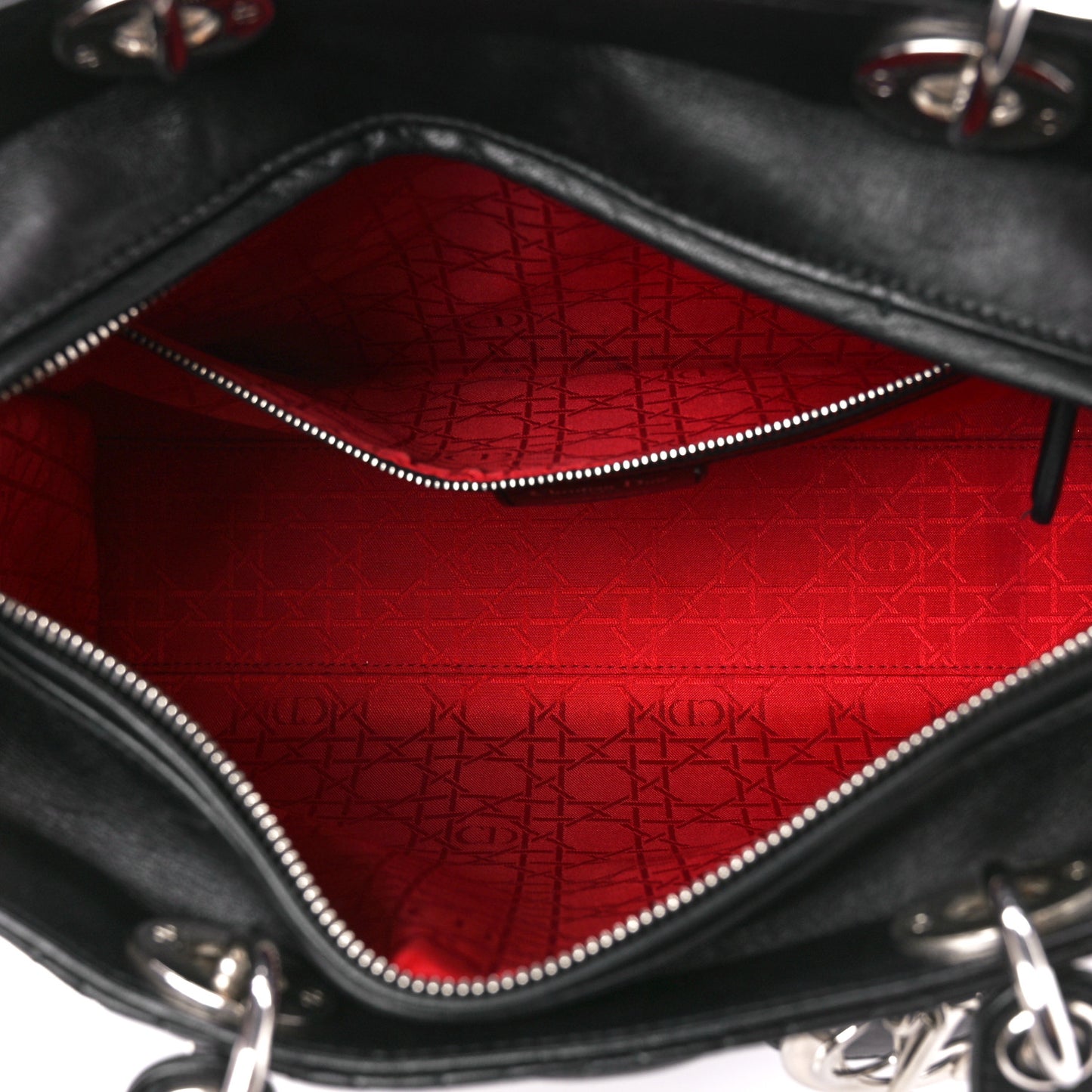 Lambskin Cannage Large Lady Dior Black