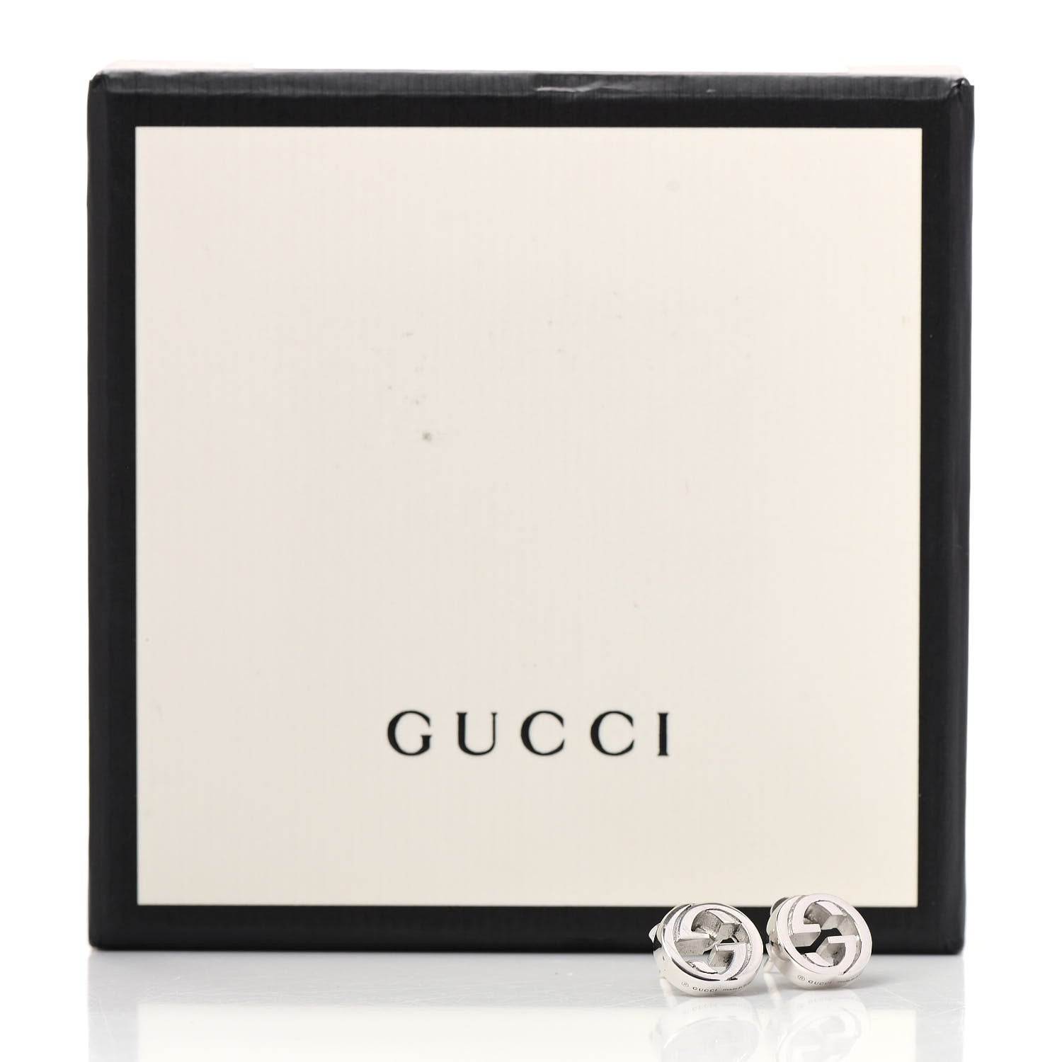 Gucci Sterling Silver Interlocking GG Stud Earrings 6 of 6