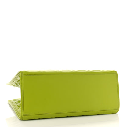 Fendi Vitello Plexiglass FF Embossed Medium Fendi Sunshine Shopper Tote Wasabi 4 of 8