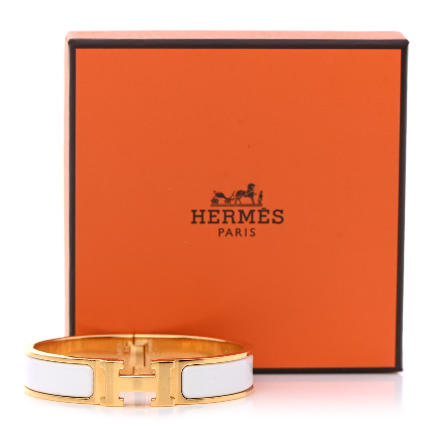 Hermes Enamel Narrow Clic Clac H Bracelet PM White 4 of 4