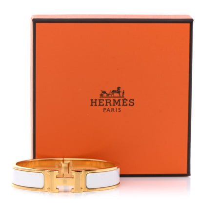 Hermes Enamel Narrow Clic Clac H Bracelet PM White 4 of 4