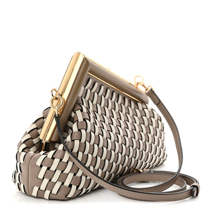 Fendi Vitello Grace Intreccio Nappa Small Fendi First Tortora White Rice 3 of 10