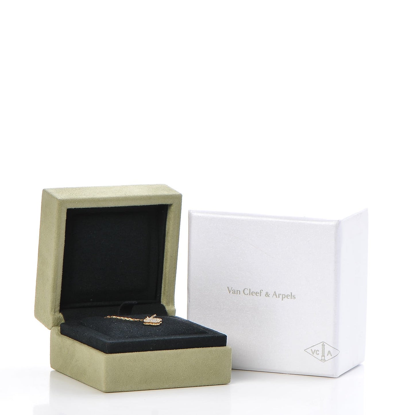 18K Yellow Gold Mother of Pearl Sweet Alhambra Pendant Necklace