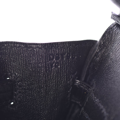 Hermes Shiny Porosus Crocodile Birkin 25 Black 27 of 35