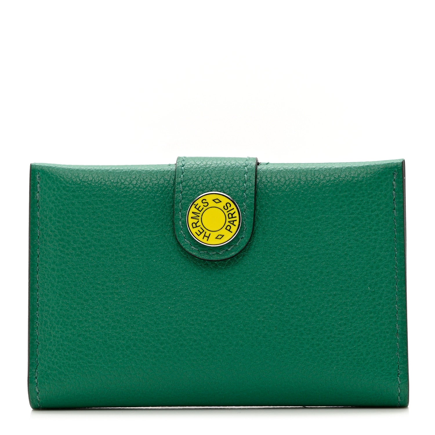 Hermes Evercolor R.M.S Card Holder Vert Vertigo Jaune De Naples 1 of 6