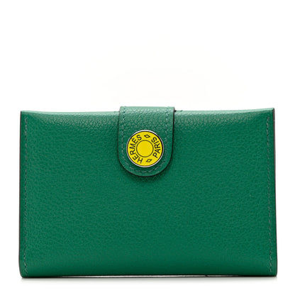 Hermes Evercolor R.M.S Card Holder Vert Vertigo Jaune De Naples 1 of 6