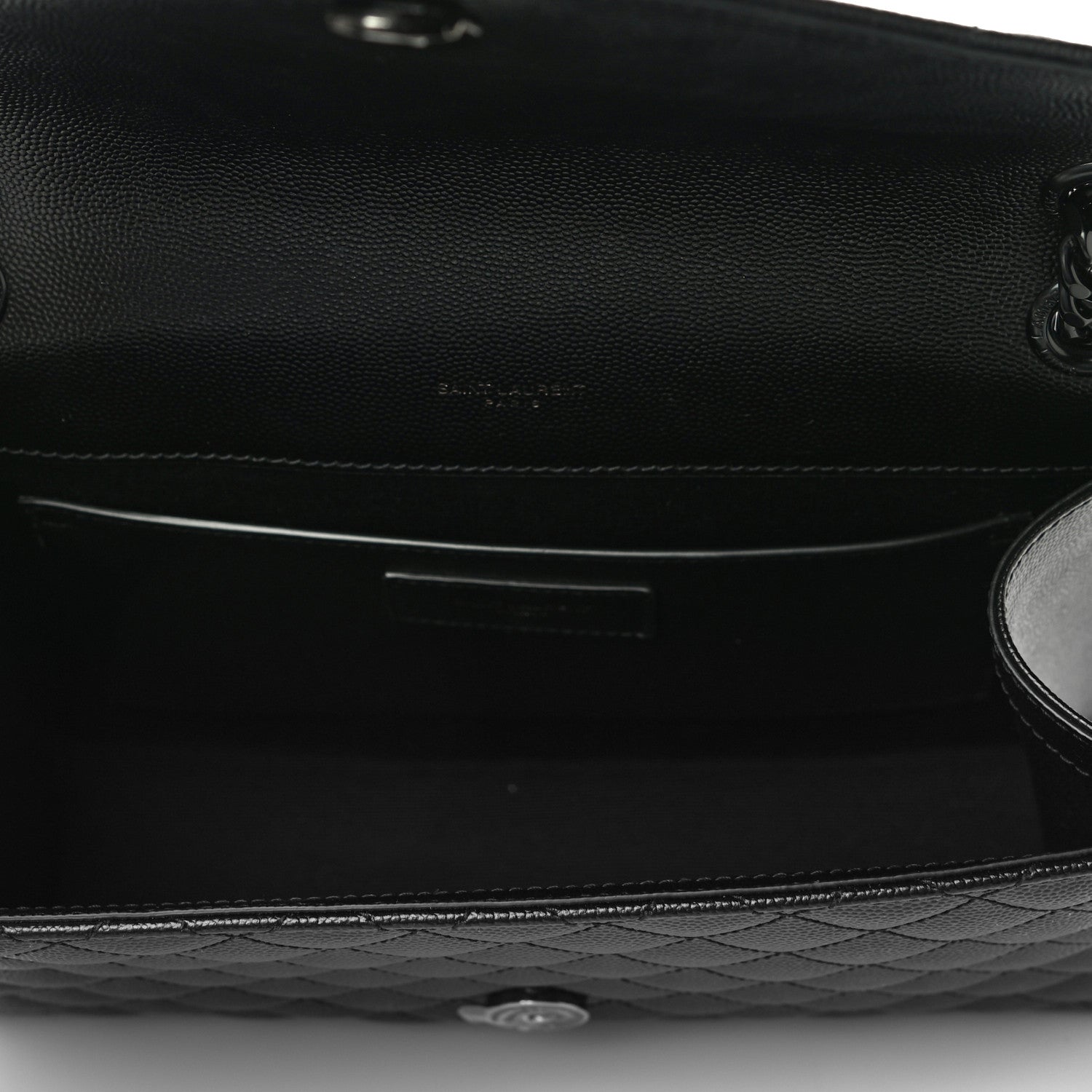 Saint Laurent Grain De Poudre Textured Mixed Matelasse Triquilt Medium Monogram Satchel Black 5 of 10