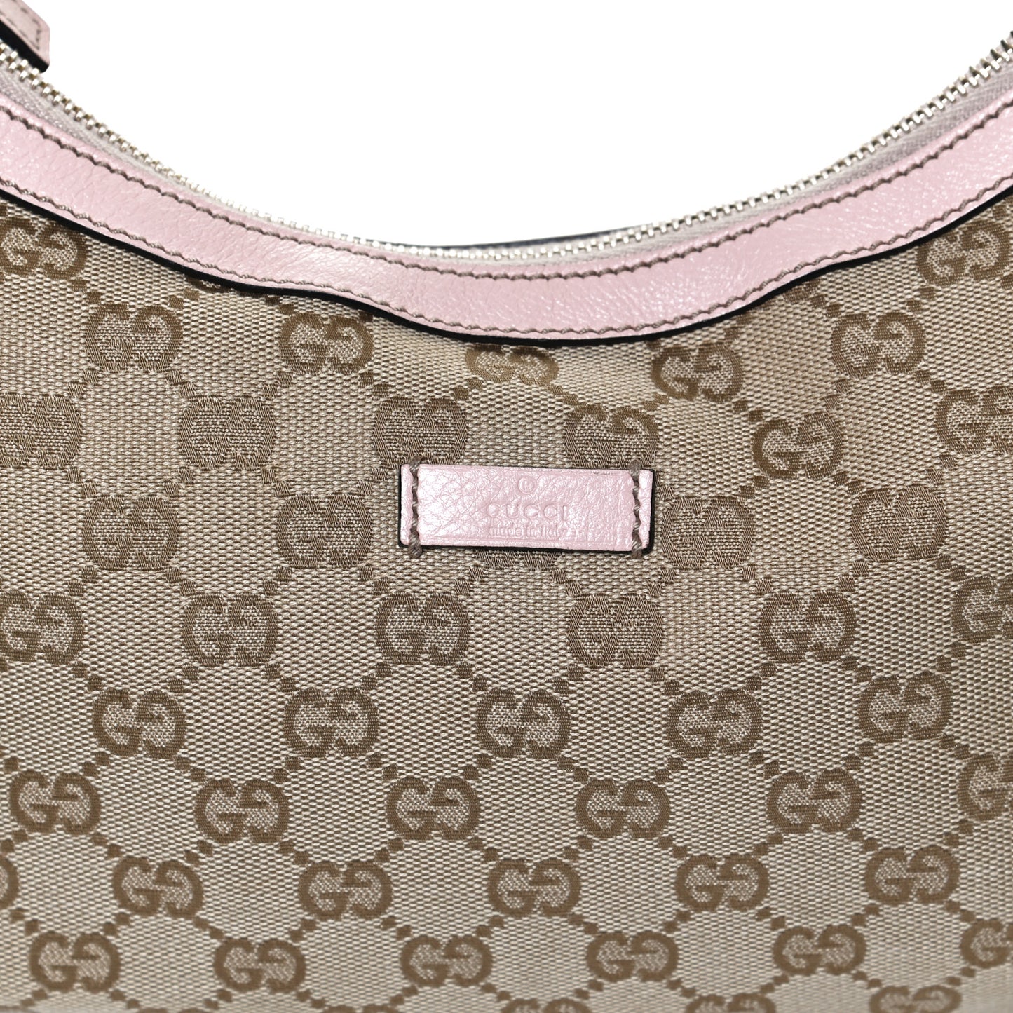 Monogram Web Medium Half Moon Hobo Blue Pink