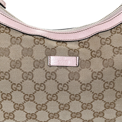 Gucci Monogram Web Medium Half Moon Hobo Blue Pink 12 of 13