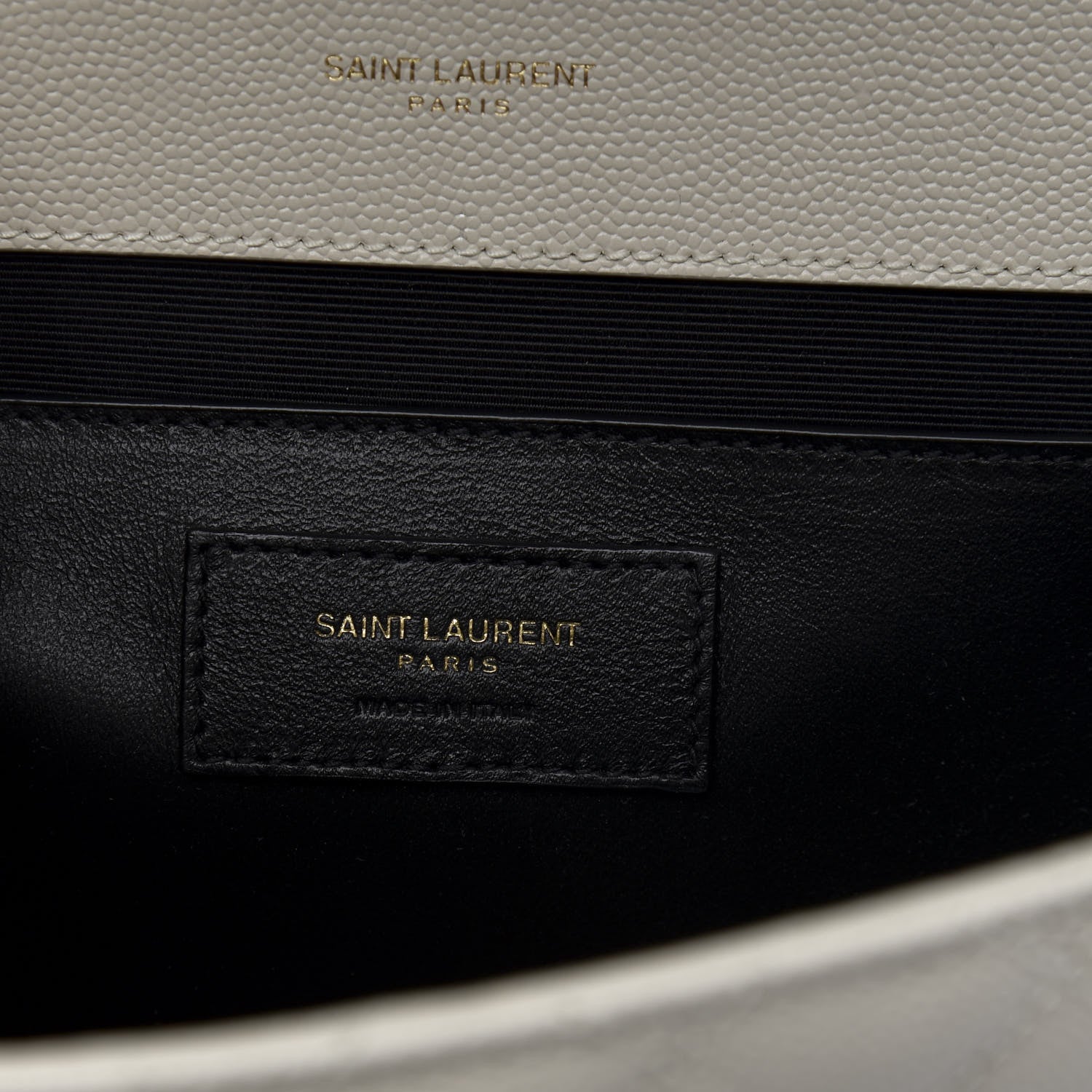 Saint Laurent Grain De Poudre Textured Mixed Matelasse Medium Triquilt Monogram Satchel Crema Soft 9 of 10