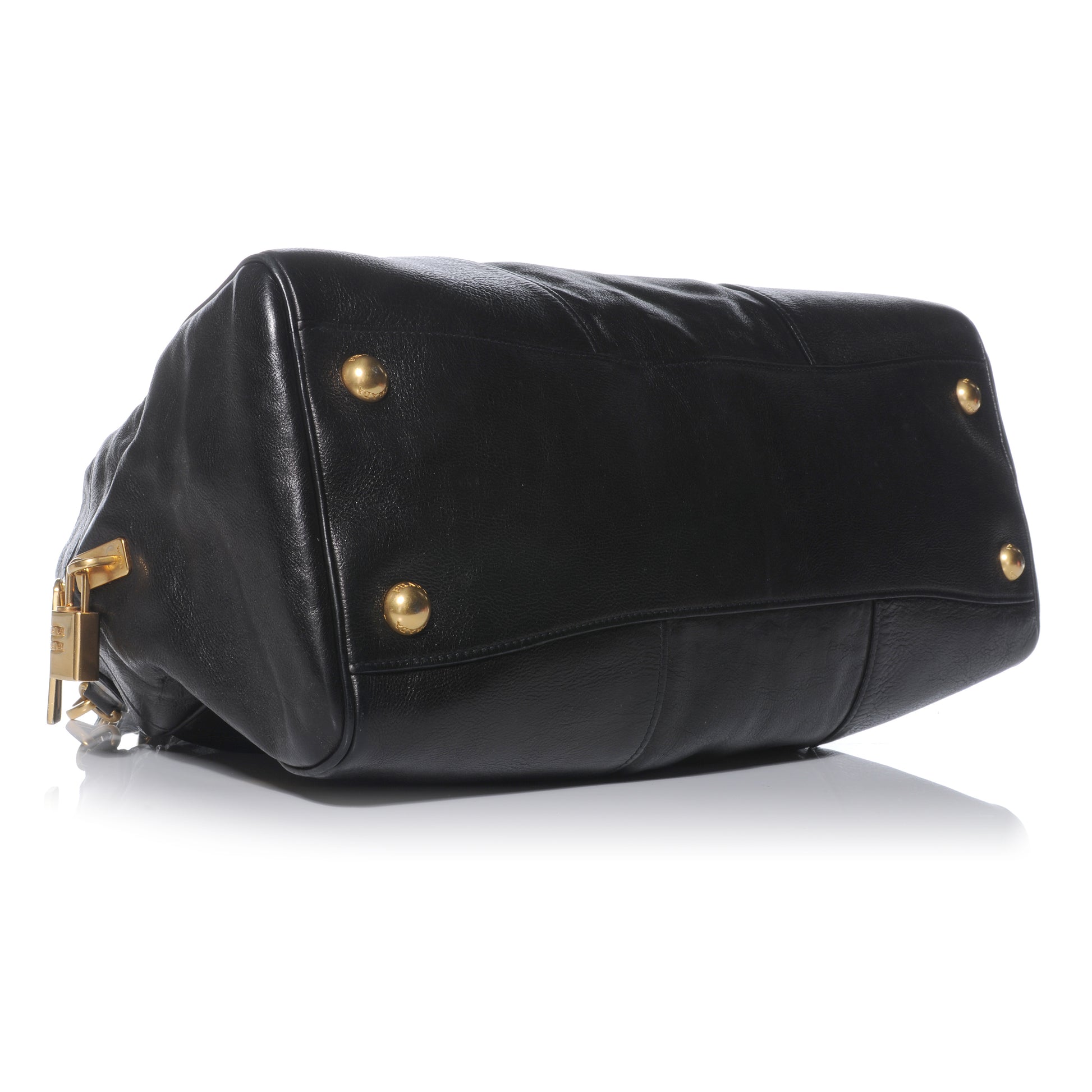 Prada Glace Calf Large Dome Satchel Black 4 of 12