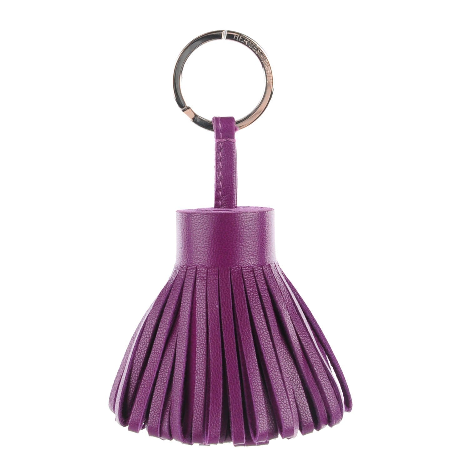 Hermes Lambskin Carmen Tassel Key Holder Anemone 1 of 5
