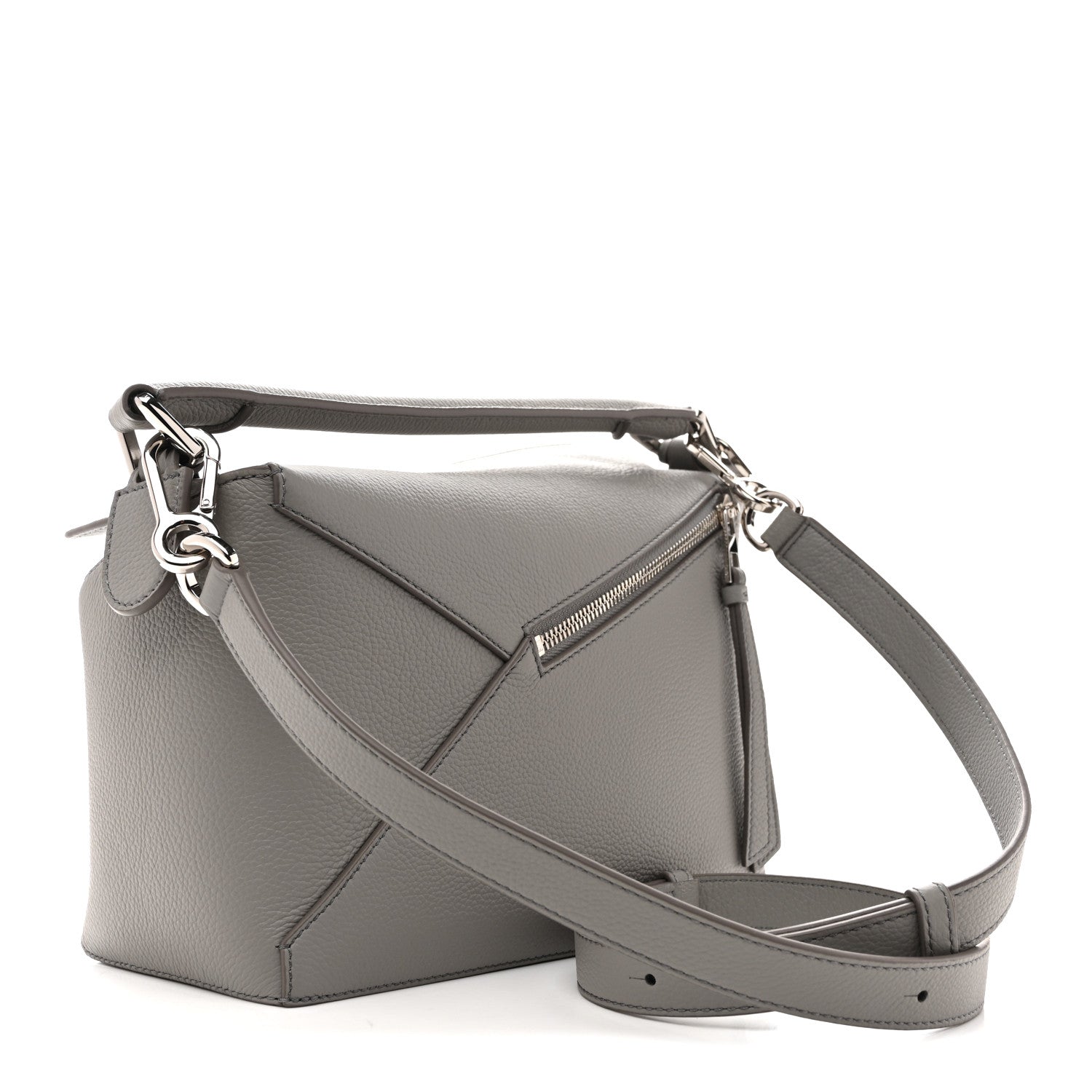Loewe Soft Grained Calfskin Small Puzzle Edge Bag Pearl Grey 3 of 11
