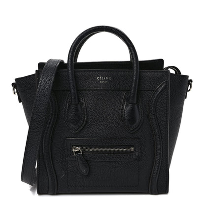 Celine Drummed Calfskin Nano Luggage Black 1 of 8