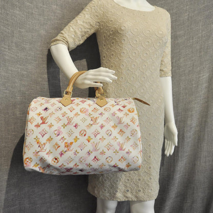 Louis Vuitton Watercolor Aquarelle Speedy 35 White 2 of 8