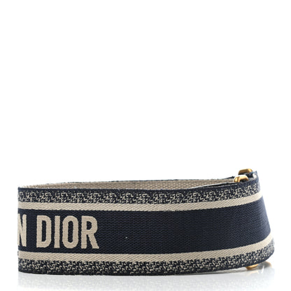 Christian Dior Canvas Embroidered Shoulder Strap Blue 2 of 4