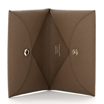 Hermes Epsom Calvi Card Case Etoupe 4 of 6