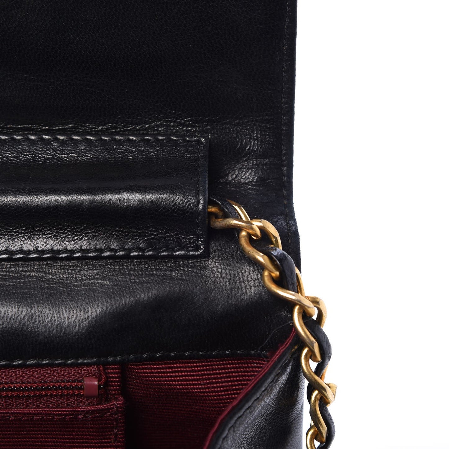 Lambskin Horizontal Quilted Small Single Flap Black