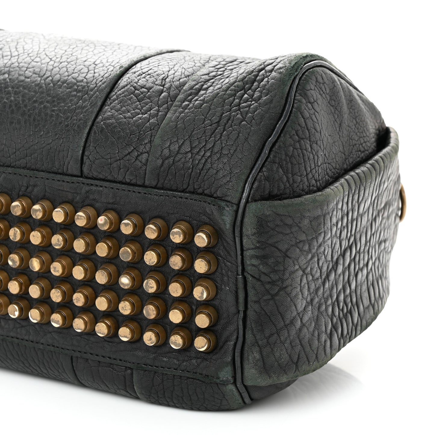 Pebbled Lambskin Rocco Black Antique Brass Hardware