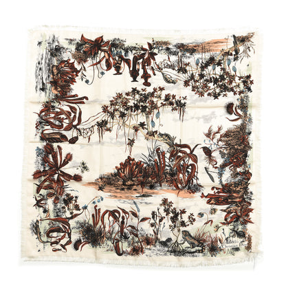 Christian Dior Toile De Jouy Carnivora Square Scarf Rose 1 of 4